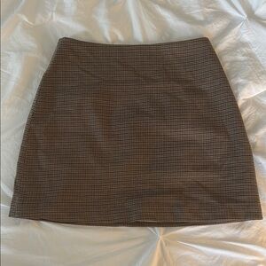 Classic brown and black checkered mini skirt